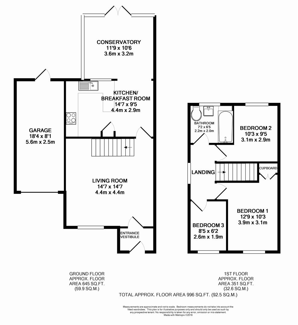 Floorplan for Bluebell Close, Horsham